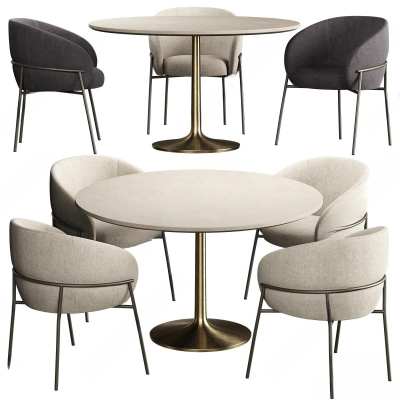 现代圆形休闲桌椅3D模型下载